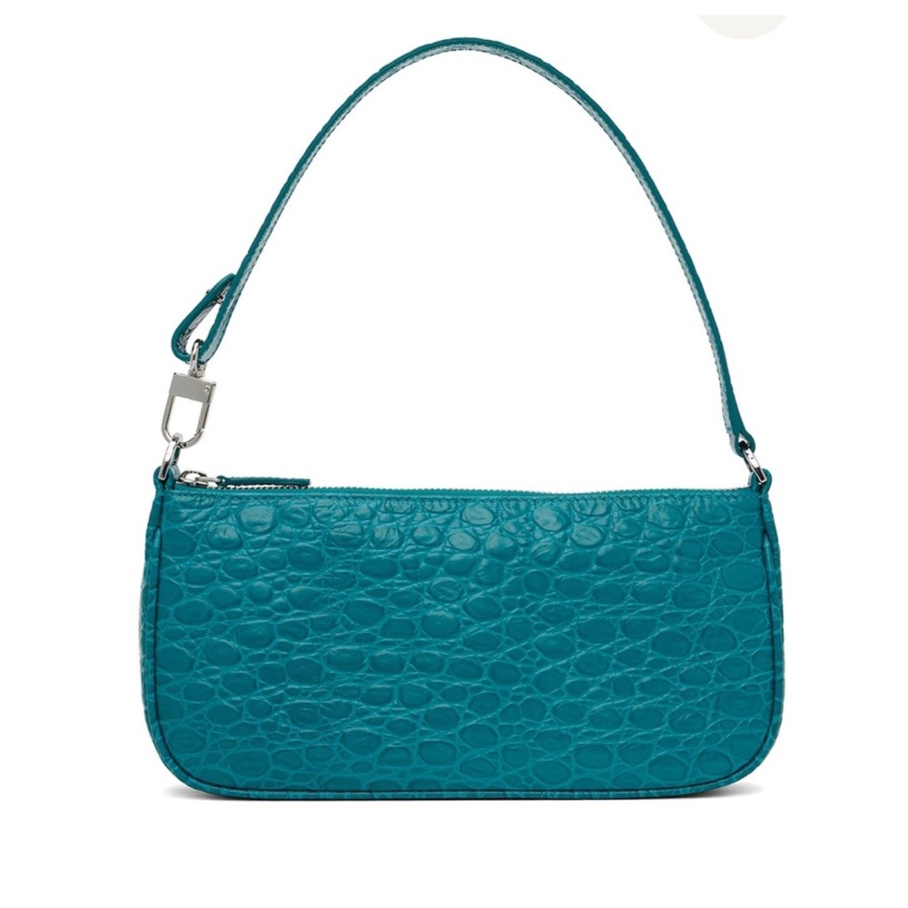 By Far Rachel Bag in Croc Embossed Azur, NWT